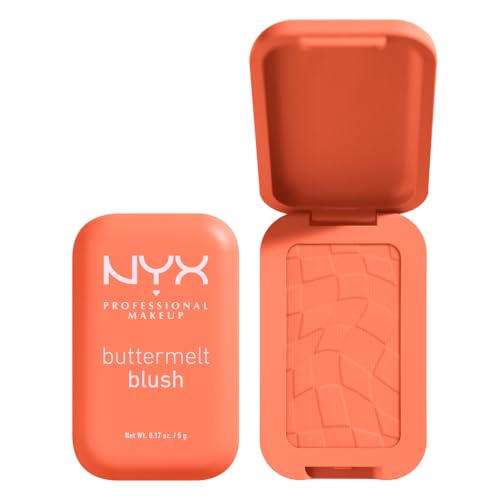NYX PROFESSIONAL MAKEUP Rubor em pó Buttermelt, resistente ao desbotamento e à transferência, até 12 horas de uso, fórmula vegana - Sooner The Butta