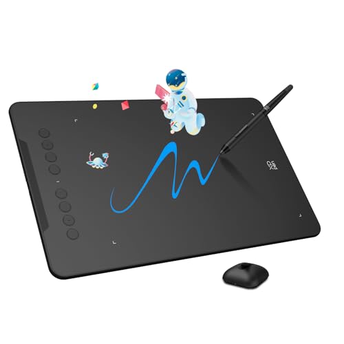 XPPen Deco 01V3 Tablet gráfico desenho digital de 10 x 6 polegadas com lápis de 16 K níveis, compatível com Windows, Linux, Mac OS, Chrome OS e Android