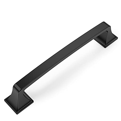 Amerdeco 10 peças puxadores de cozinha 128 mm preto - liga de zinco para armários, portas e gavetas