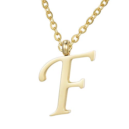 Morella fio de ouro e aço inoxidável com pendente de letra