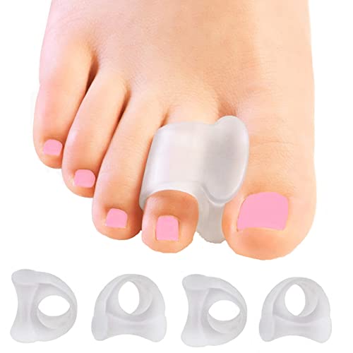 4 separadores de dedos, corretores de dedos do pé, separadores de dedos de silicone para dedos sobrepostos, alisadores de dedos do gel