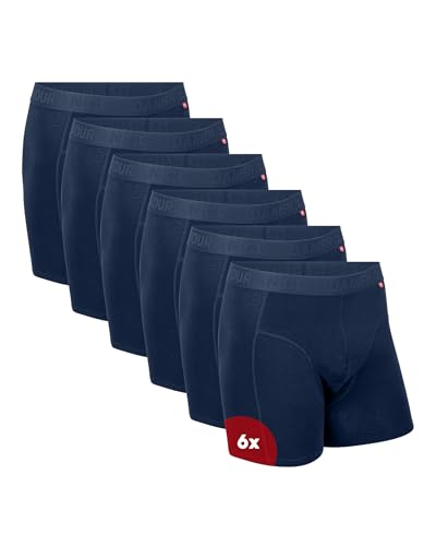 DANISH ENDURANCE Cuecas de tecido para homem, 100% algodão orgânico, conjunto de 3 ou 6, corte americano, cintura elástica, estilo calções