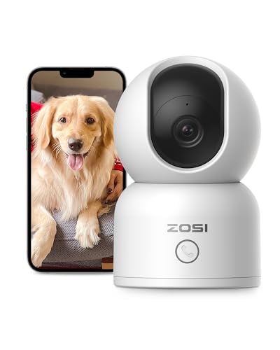 ZOSI C518 2K Câmara de vigilância Wi-Fi IP interior domicílio com tomada, 2,4 G/5G WiFi, Pan 355° Tilt 95°, deteção e rastreamento de humanos, áudio bidirecional, chamada com um clique