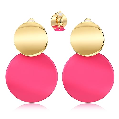 LILIE&WHITE Brincos clipe mulher dourados sem furo, design moderno e elegante, antialérgicos e resistentes, acessório e presente com estilo