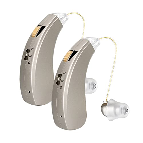 Amplificador de som recarregável, amplificador auditivo BTE, 2 unidades, esquerda e direita, retroauricular, uso simples, discreto, manual espanhol, cancelamento de ruído (ST-01)