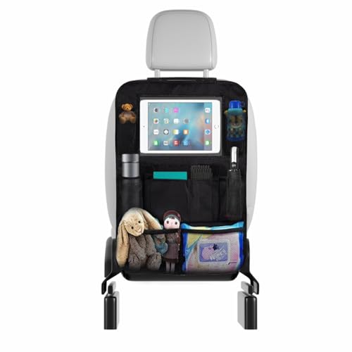 Organizador de carro para crianças, 1 unidade de proteção de encosto de carro para crianças, organizador de assento de carro com bolso iPad de 10 polegadas, 10 bolsos encosto de carro protetor