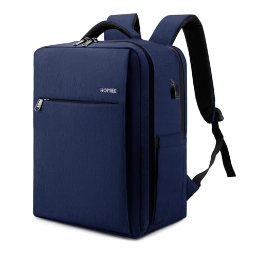 HOMIEE Mochila de viagem 40 x 30 x 20 cm para cabine, bagagem de mão sob o assento aprovado para Wizz Air e EasyJet, mochila casual para avião, escola ou dia tamanho cabine 24 L, Azul Marinho, Tamanho