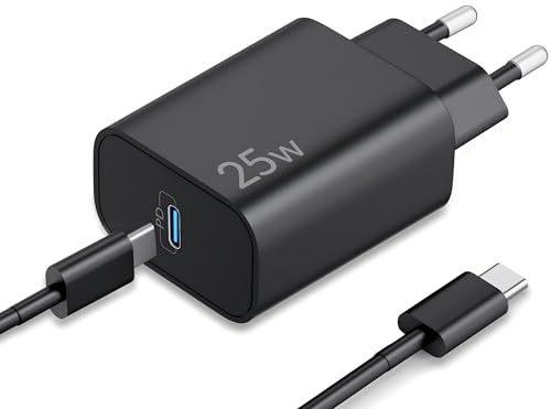 Carregador USB C de carregamento rápido de 25 W para Samsung Galaxy S24 S23 S22 S21 Ultra FE 5G S20, A55 A54 A53, Note 20 10, Tab S8 S9, carregador tipo C com 2M cabo USB C carregamento rápido
