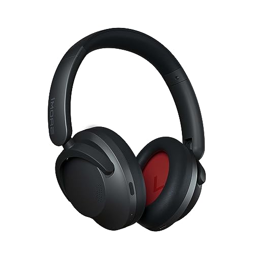 1More SonoFlow Auriculares sem fios com cancelamento ativo de ruído, 70H capacetes sem fios Bluetooth, auriculares super-aurais com LDAC e 12 modos EQ, modos diversos, confortáveis e dobráveis, preto