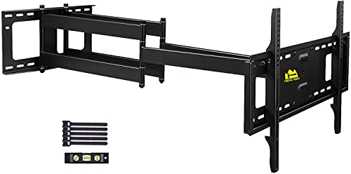 FORGING Mount Suporte de parede de TV de comprimento alcance 109 cm, braço articulado duplo, inclinação movimento completo e suporte de parede rotativo para TV de 50 - 90 polegadas, carga 75 kg