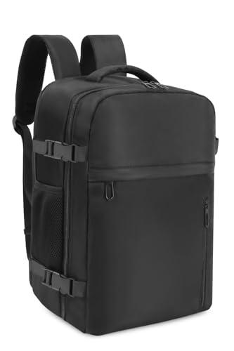 CNMTCCO Mochila viagem cabine avião 40 x 20 x 25 para Ryanair, homem malas de cabine voo portátil mochila mala mulher de mão mochila impermeável para desporto ao ar livre 20 L, Preto, Minimalista