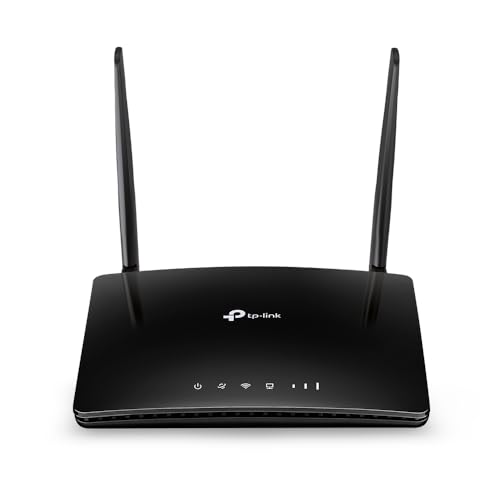 TP-Link Archer MR402 WiFi com SIM, AC1200 Mbps Dual Band 4G LTE WiFi Router, 3 LAN Portas e 1 LAN/WAN, Plug & Play, 2 Antenas LTE, QoS, OneMesh.