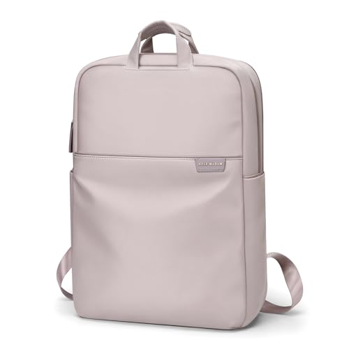 GOLF SUPAGS Mochila de viagem, mochila de mulher, mochila escolar universidades impermeável para computador portátil de até 17 polegadas, para estudos, viagens, trabalho, casual, avião rosa cinzento