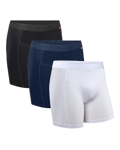 DANISH ENDURANCE Cuecas homem boxer de tecido, algodão orgânico 100%, cintura elástica, corte americano, cuecas homem pack, boxers homem pack de 4 ou 6