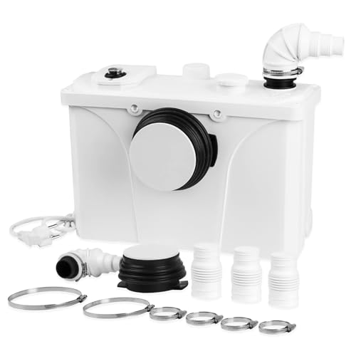 Sonnewelt Triturador sanitário 700 W, bomba de águas residuais com sistema de elevação, bombas de esgoto 190 l / min, para sanita, chuveiro e lavatório