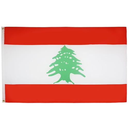 AZ FLAG - Bandeira do Líbano - 250 x 150 cm - Grande bandeira libanesa 100% poliéster com ilhoses de metal integrados - 300 g - cores vivas e resistentes à descoloração