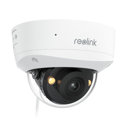 Reolink 4K Câmara de vigilância exterior PoE, anti-vandálica IK10, visão noturna colorida, deteção pessoa/veículo / animal, áudio bidirecional, suporta cartão microSD, sem PTZ, RLC-840A