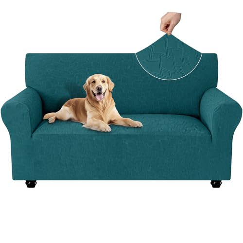 Ystyle Capa para sofá de 2 lugares, Couch Cover elásticas, capa para sofá anti-riscos gatos, forro para sofá antiderrapante, protetor de sofá antimanchas, lavável anti-cães, verde escuro
