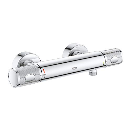 GROHE QuickFix Precision Feel, termostato de chuveiro, tecnologia Water Saving e botão de controlo ecológico, instalação com QuickSpanner incluída, cromado, 3479000
