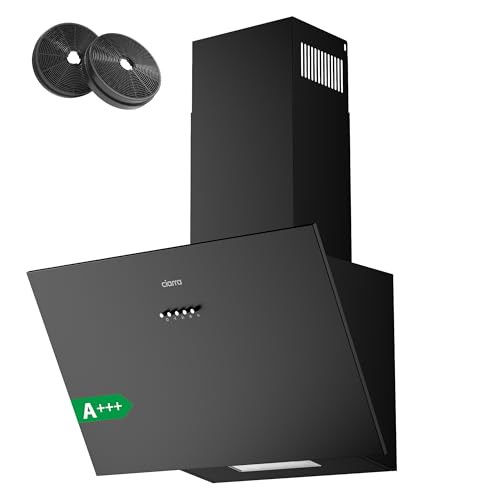 Ciarra CBCB6762A Sino extrator de 60 cm, 650 m³/h, 3 velocidades, extrator de fumo e ar elétrico para cozinha A++ eficiência energética, inclui filtro de carbono ativo CBCF003