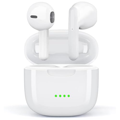 Auriculares sem fios, Bluetooth 5.3 In-Ear Headset com cancelamento de ruído HD Mic, 24H estéreo com controlo tátil capacetes sem fios, IPX8 impermeável Bluetooth auriculares para Android/iOS