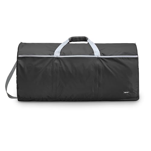 Amazon Basics - Saco de lona grande, Preto, Saco grande de viagem/desporto