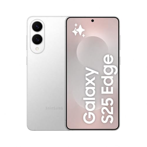 Samsung Galaxy S25 Edge 256 GB Telemóvel fino com IA, Galaxy AI, 12 GB RAM, câmara 200 MP, bateria longa duração, garantia do fabricante 3 anos 1 extra, cor titânio prata (versão espanhola)