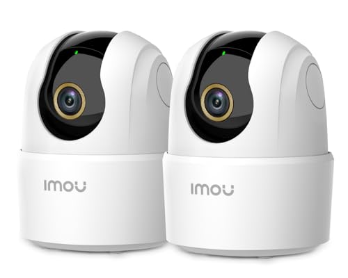 Imou Câmara de vigilância 4 MP (2 pacotes), deteção humana, câmara de vigilância WiFi interior de 360° com sereia, áudio bidirecional, compatível com Alexa, visão noturna