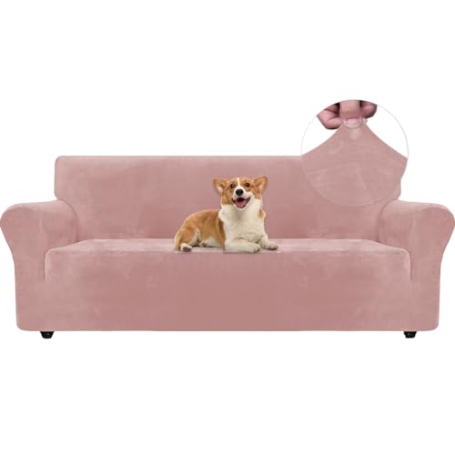 Ystyle Capa para sofá de 3 lugares, capas para sofá de veludo, capas ajustáveis para sofá, cobertura elástica, protetor sofá gatos riscos e cães animais de estimação, capa para sofá com apoios de