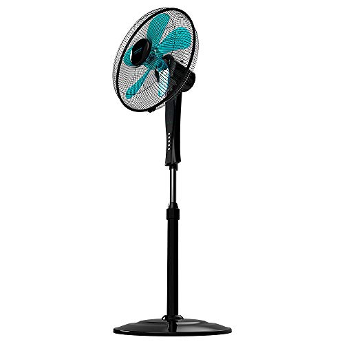Cecotec Ventoinha de pé com controlo remoto e temporizador EnergySilence 530 Power Connected Black. 50 W, 5 pás de 40 cm, 3 velocidades, motor de cobre, oscilante, ecrã, preto