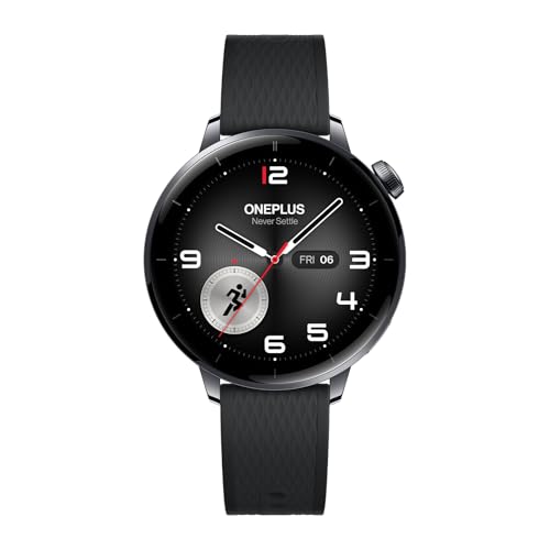 OnePlus Watch 3 Smartwatch, até 60 horas de bateria, caixa de aço inoxidável de 43 mm, mais de 100 modos desportivos, resistente à água IP68 e 5 ATM, monitor de atividade física, cor preta