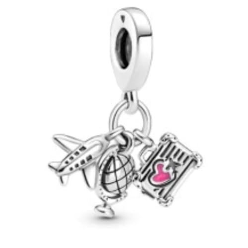 GHMIOU Charm - Missangas de prata de lei 925 com contas de desenhos animados de prata de lei 925, prata esterlina