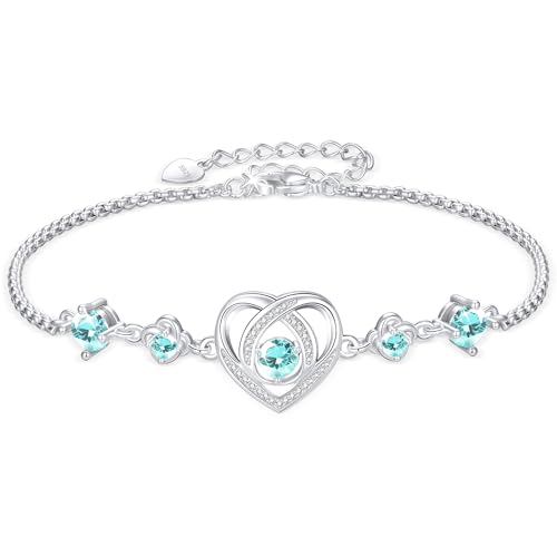 Diorra Pulseira para mulheres de prata esterlina 925 amor para sempre infinito pulseira ajustável presente para mulheres meninas
