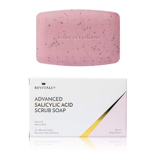 Sabonete exfoliante com ácido salicílico, para exfoliar os poros, combater a acne, suavizar a pele, combater as manchas e eliminar as verrugas.