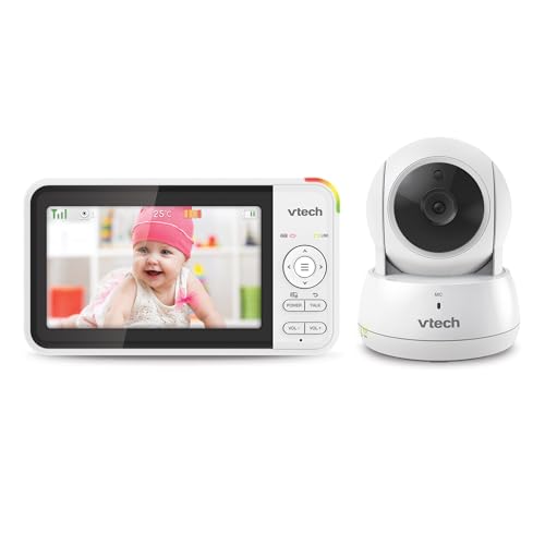 VTech VM924 Câmara de vigilância para bebé, 2600 mAh monitor de bebé com câmara de vigilância para bebés monitor sem fios de vídeo com LCD de 5" inteligente VOX visão noturna