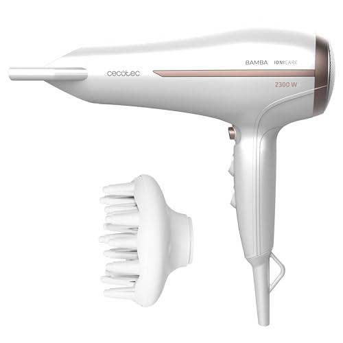 Cecotec Secador de cabelo Iónico Bamba IoniCare 5200 Aura, 2300 W de potência, com iões reais e grande fluxo, função de ar frio, 2 velocidades e 3 temperaturas