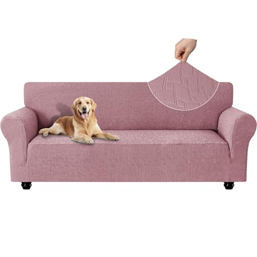 Ystyle Capa para sofá de 4 lugares, Couch Cover elásticas, capa para sofá anti-riscos gatos, forro para sofá antiderrapante, protetor de sofá antimanchas, lavável anti-cães, rosa