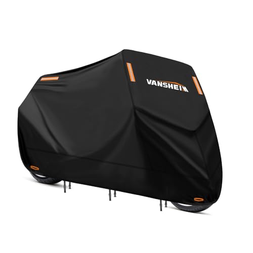 VANSHEIM Capa protetora para mota exterior capa de motocicleta capa de motocicleta impermeável com furos de bloqueio cobertura de motocicleta 420D Oxford chuva anti-UV para moto 245 x 105 x 125 cm