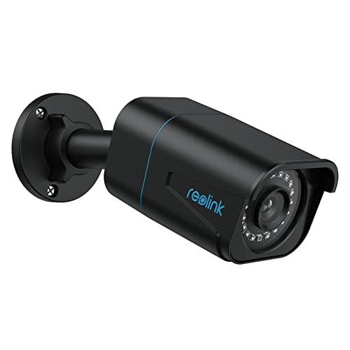 Reolink 4K Câmara de vigilância exterior PoE com detecção de pessoas/veículos, alerta inteligente, acesso remoto, 8 MP câmara de segurança com ranhura para cartão SD, lapso de tempo, RLC-810A preta