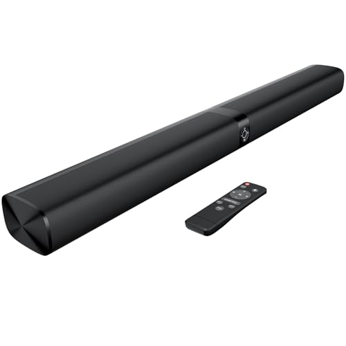 GarageRock Barra de som removível de 90 W 2 em 1 para Smart TV, barra de som Bluetooth 5.0 para TV com som nítido, 3 modos de equalizador, ARC/ótico/Aux/montagem na parede (preto)