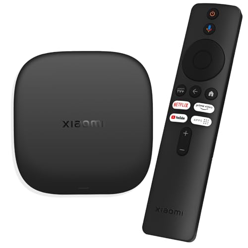 Xiaomi Minha TV Box S 3rd Gen, 2 GB RAM + 32 GB ROM, Wi-FI 6, Streaming 4K Ultra HD, Bluetooth, suporta Google TV, preto
