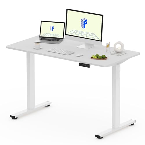 FLEXISPOT FQ Pro Mesa elevável elétrica, 120 x 60 cm, mesa levantável com placa inteira, retrocesso de camurça obstáculos, 4 funções de memória, Standing Desk para escritório, casa e teletrabalho