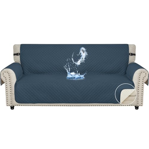 Ystyle Capa de cobertura para sofá de 3 lugares, impermeável capas para sofá, verão, protetor sofá para gatos riscos e cães de estimação, capas para sofá antiderrapante, antimanchas, lavável, azul