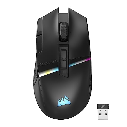 Corsair DARKSTAR Rato sem fios RGB para jogos MMO - 26.000 PPP - 15 botões programáveis - bateria de até 80 horas - compatível com iCUE - PC, PS5, PS4, Xbox - preto