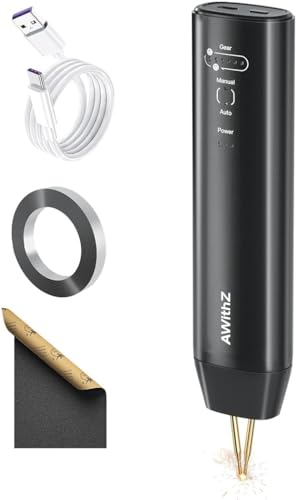 Soldador por pontos de bateria, AWithZ Soldador por pontos de mão 2 em 1 com modos automático e manual, 11 engrenagens (tira de níquel de 2 m manual do utilizador em vários idiomas (H1)