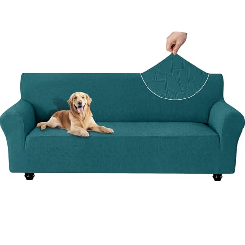 Ystyle Capa para sofá de 3 lugares, Couch Cover elásticas, capa para sofá anti-riscos gatos, forro para sofá antiderrapante, protetor de sofá antimanchas, lavável anti-cães, verde escuro
