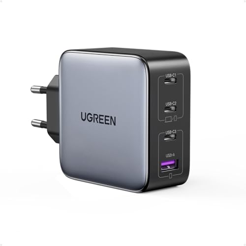 UGREEN Nexode 100 W Carregador USB C GAN 4 portas, tomada de parede Quick Charge compatível com Samsung Galaxy S23/S22/S21/S20, iPhone 16/15/14/13/12, MacBook Pro/Air, iPad, Small team Deck