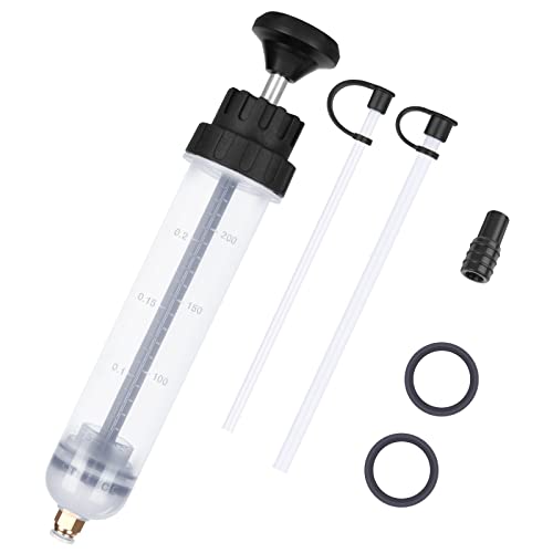 flintronic Seringa de sucção de óleo 200 CC/0,21 Qt, bomba extrator de líquido, bomba manual de óleo, mangueira de transferência de fluído para engrenagens e líquido de travagem