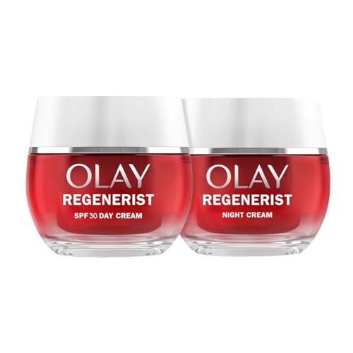 Olay Regenerist creme facial de dia SPF30 50 ml e Olay Regenerist creme noturno 50 ml. Pacote de 2 cremes hidratantes, anti-rugas e afirmantes