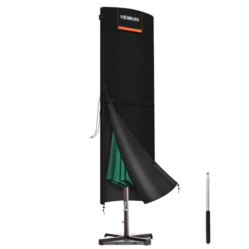 HEIMUNI Capa guarda-sol de jardim impermeável, capa para guarda-sol de Ø 2 m 3 m 4 m, capa guarda-sol capa de guarda-sol para jardim com haste, capa de guarda-sol anti-UV (230 x 67/67 cm)